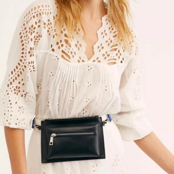Free People Handbags - Free People Modern Pop Belt Bag black blue NEW